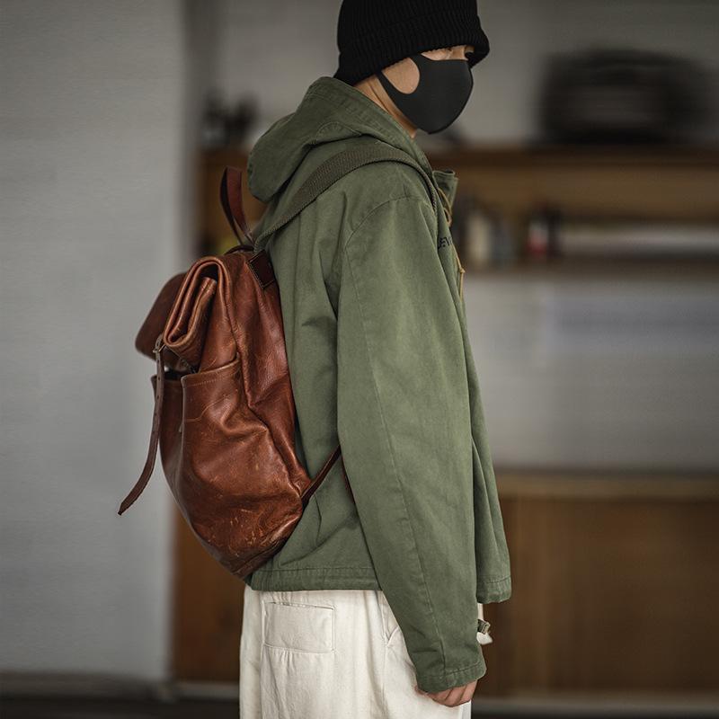 馬登工裝 美式復古軍事風甲板服山系戶外連帽衝鋒衣風衣外套