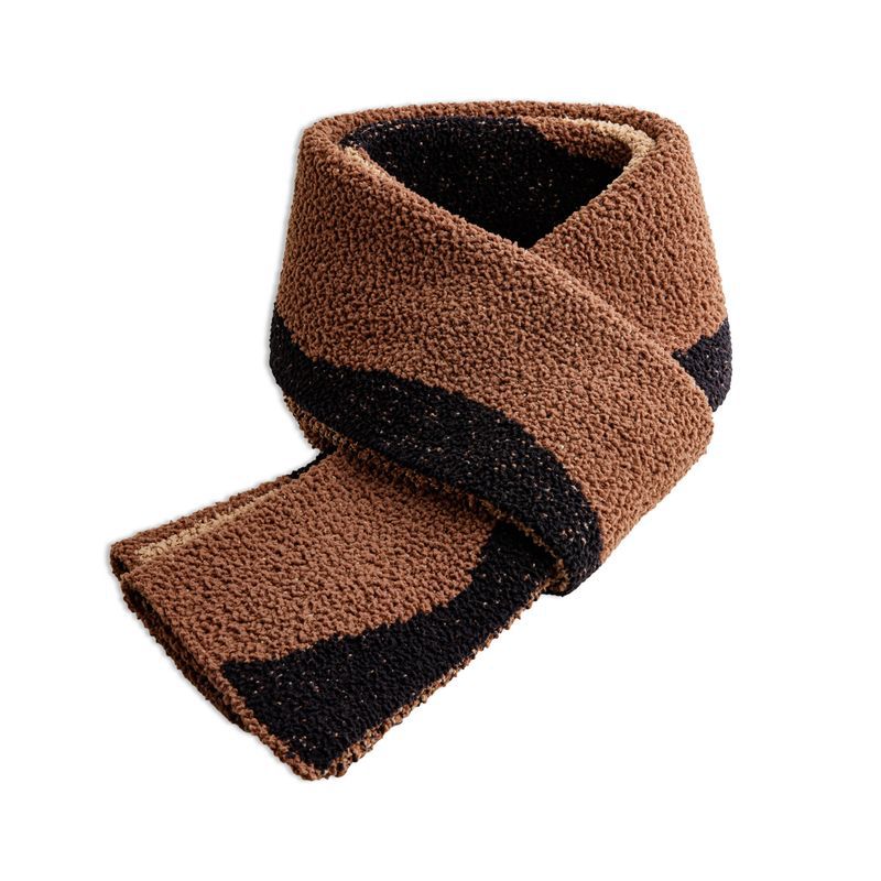 馬登女裝 雅丹風針織毛線圍巾加厚保暖防寒護頸百搭圍脖冬