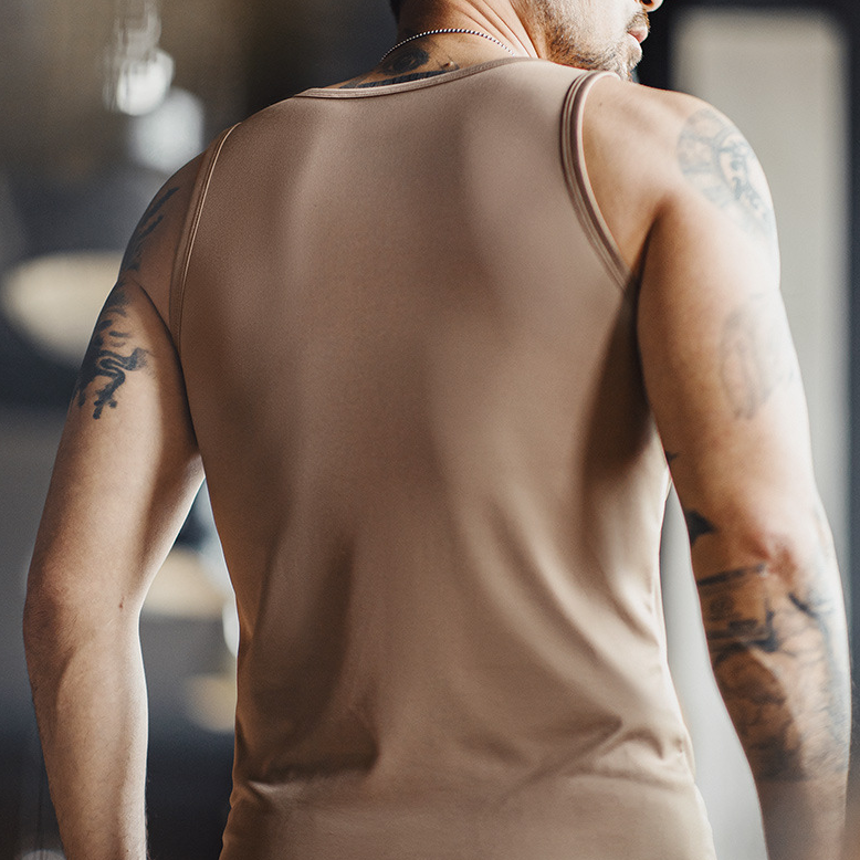 馬登工裝 涼感透氣內搭外穿肌肉背心冰感&輕防曬羅紋背心