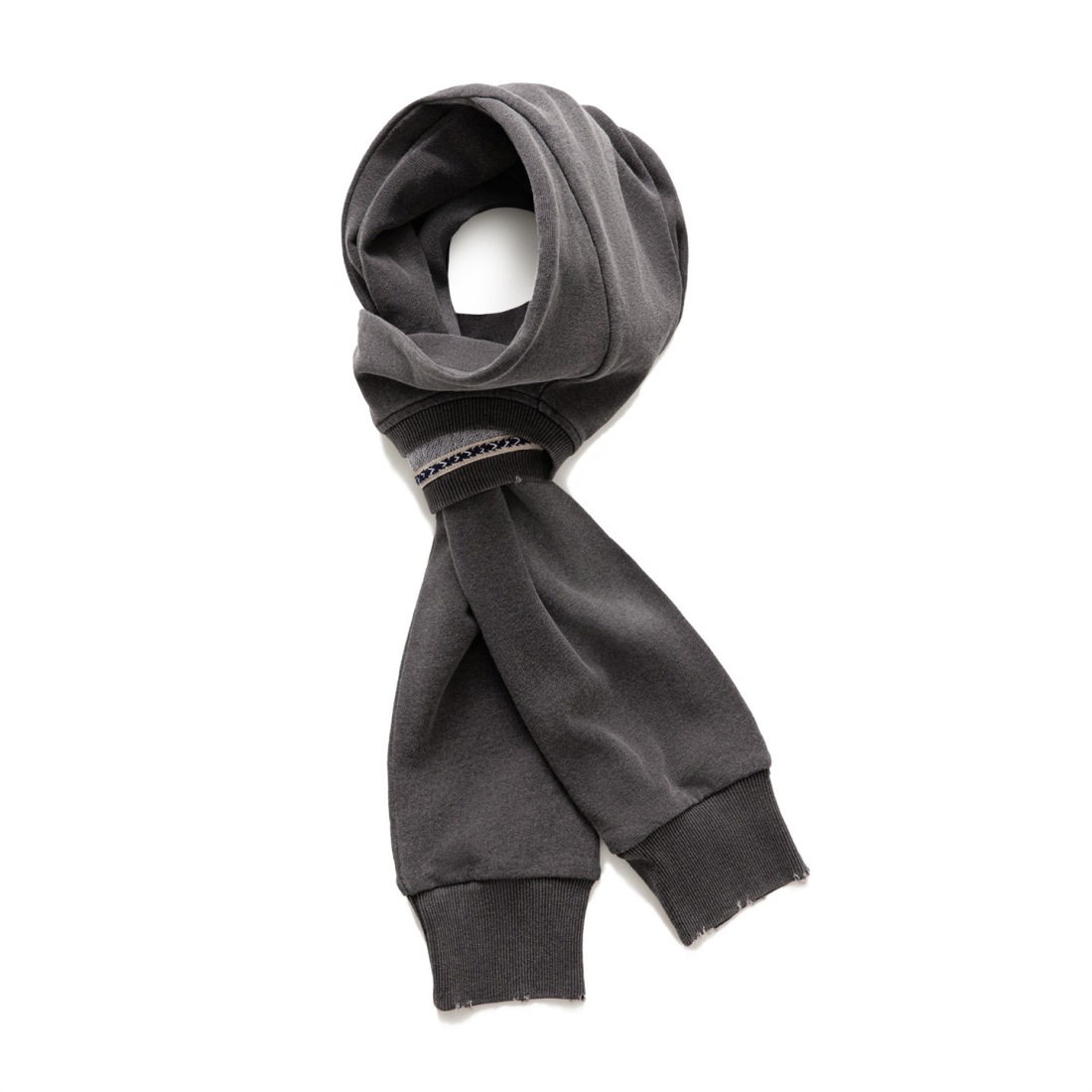 馬登女裝 復古藍色針織長款披肩圍巾兩用保暖護頸圍脖外搭護肩秋冬