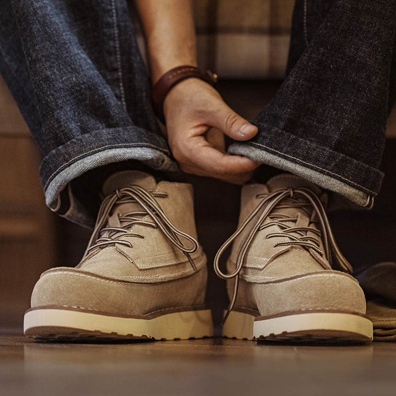 馬登工裝 秋冬875美式復古工裝靴男休閒戶外中高幫翻毛真皮靴子