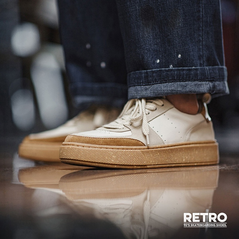馬登工裝 復古小眾板鞋低幫休閒透氣滑板鞋厚底增高百搭小白鞋