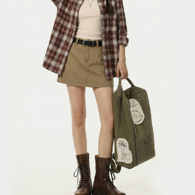 馬登女裝 美式戶外復古水桶包大容量電腦包結實耐用雙肩旅行輕便背包