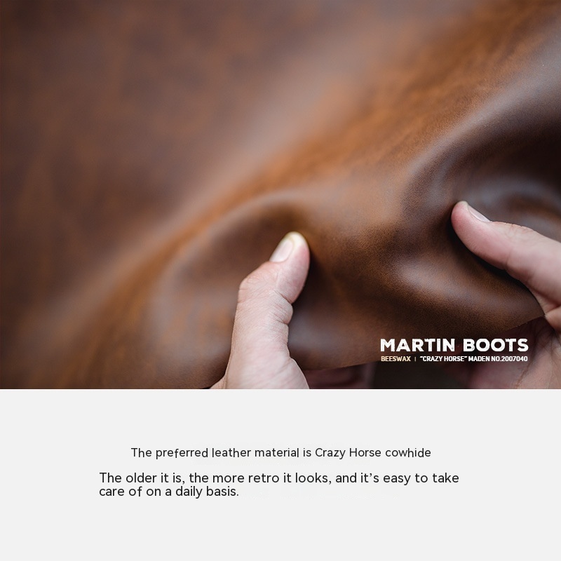 馬登男鞋 復古英倫風工裝靴馬丁靴中幫男士潮鞋牛皮沙漠靴