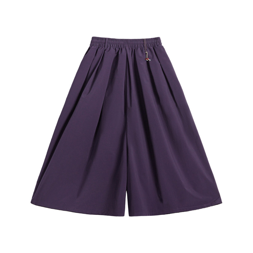 馬登女裝 A字薄款寬鬆顯瘦大擺垂感闊腿山本裙褲一體九分休閒褲