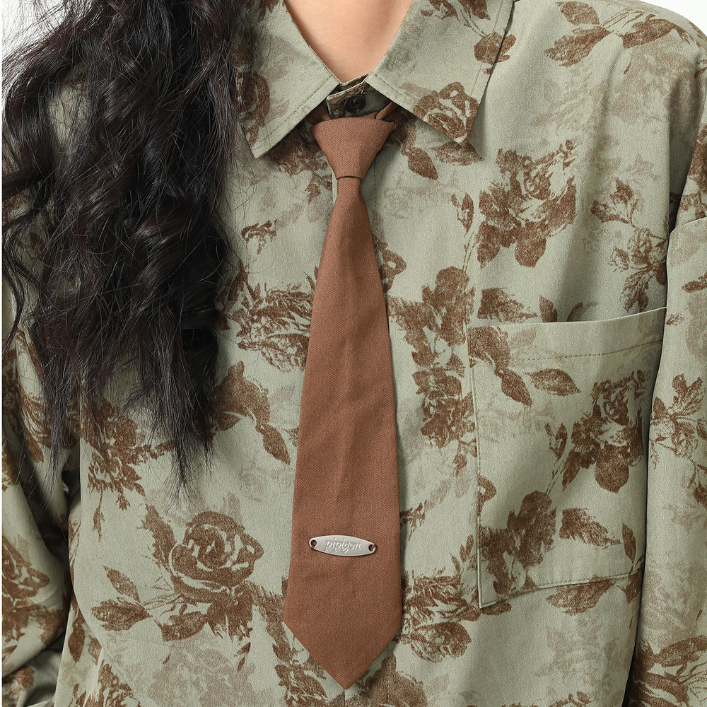 美式復古棕色領帶美拉德襯衫穿搭百搭氛圍感便擕式領帶