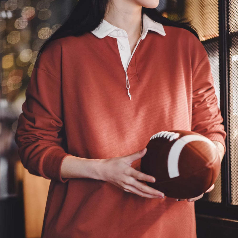 馬登女裝 美式復古長袖Polo衫衛衣撞色T恤打底衫寬鬆上衣