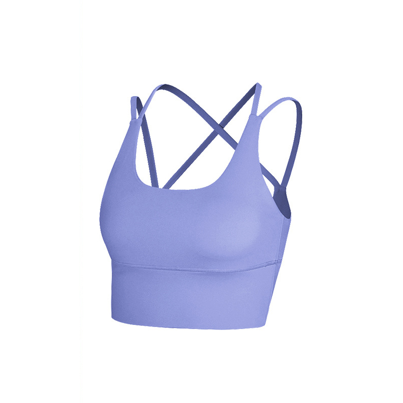 软糯高弹瑜珈吊带健身上衣交叉美背运动内衣遮副乳瑜珈背心