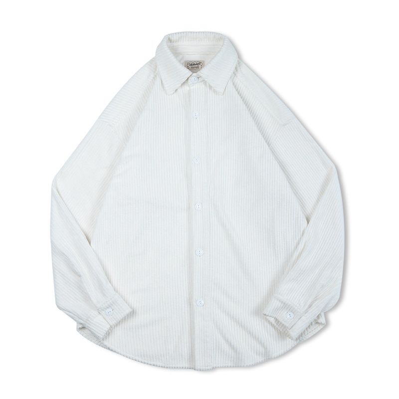 馬登工裝 復古提花針織長袖襯衫厚實外套襯衫落肩袖襯衫