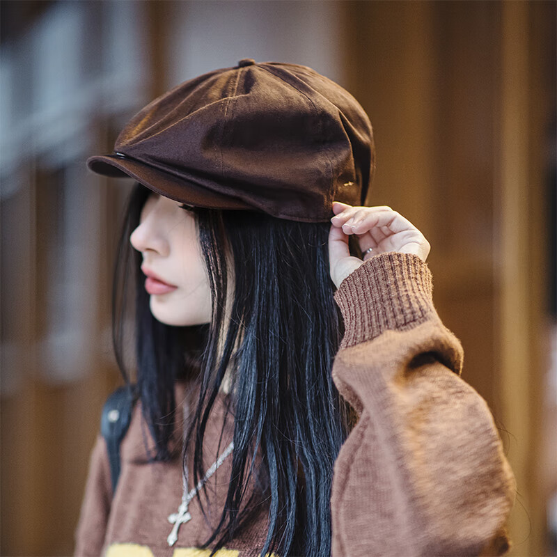馬登女裝 貝雷帽女秋冬顯臉小八角帽報童帽文藝復古畫家帽