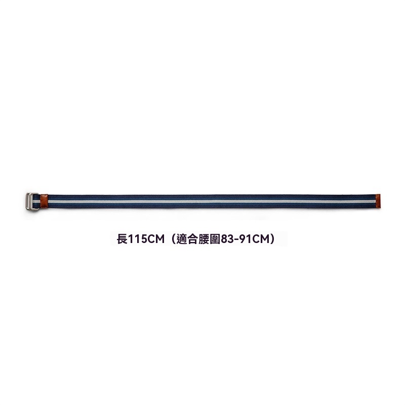 馬登工裝 復古雙環扣條紋腰帶學院風免打孔鬆緊編織帆布配飾褲帶