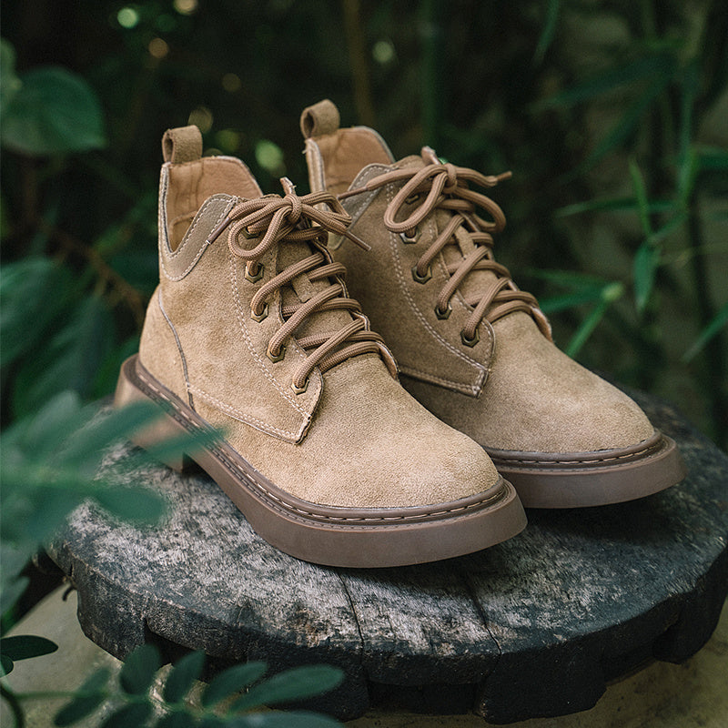 秋冬季旅遊配裙子穿的靴子女英倫風馬丁靴薄款潮小短靴