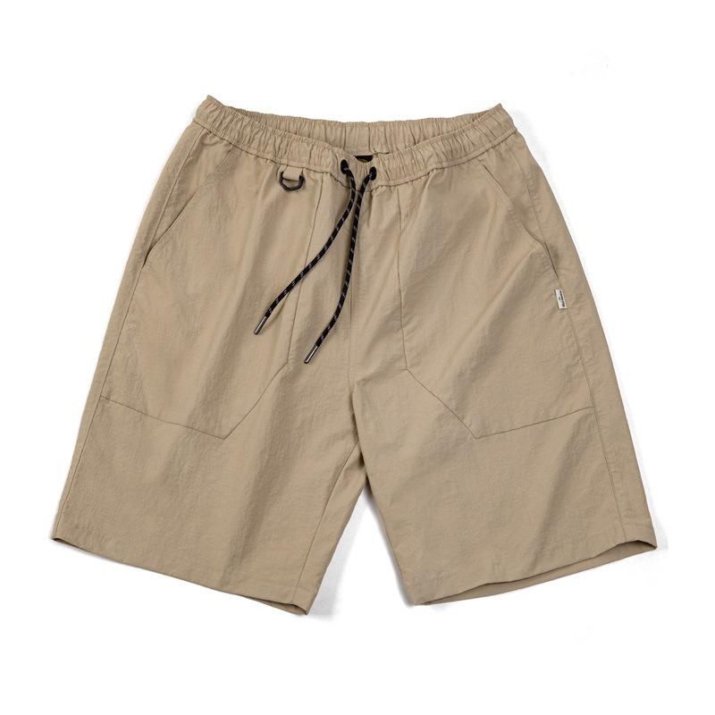 馬登工裝 戶外休閑梭織短褲大口袋褶皺寬松直筒抽繩尼龍五分褲