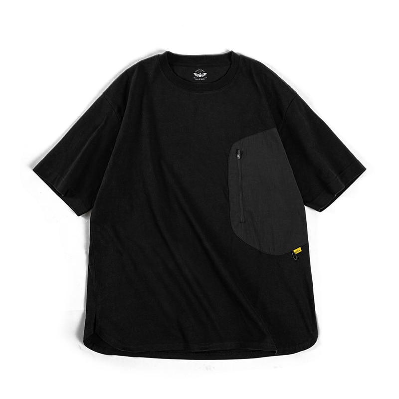 馬登工裝 Gorpcore重磅300g短袖山系戶外機能拼接口袋疊穿T卹