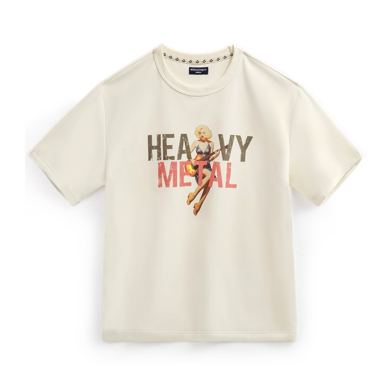 馬登工裝 復古瑪麗蓮夢露3D印花T恤美式空氣層字母短袖上衣