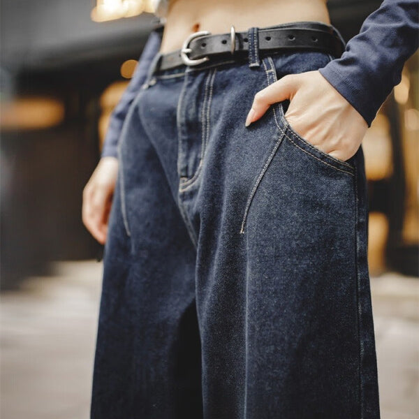 馬登女裝 美式復古丹寧牛仔褲休閒高腰Banana Jeans顯瘦闊腿褲