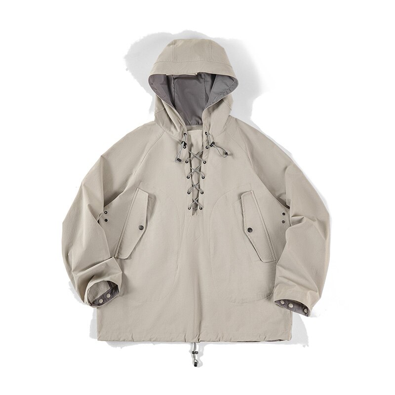 馬登工裝 美式復古連帽甲板服戶外抽繩衝鋒衛衣派克罩衫