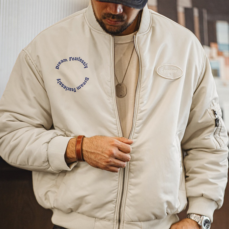 馬登工裝 美式MA1飛行員夾克棉衣街頭風保暖bomber棒球服外套男秋冬