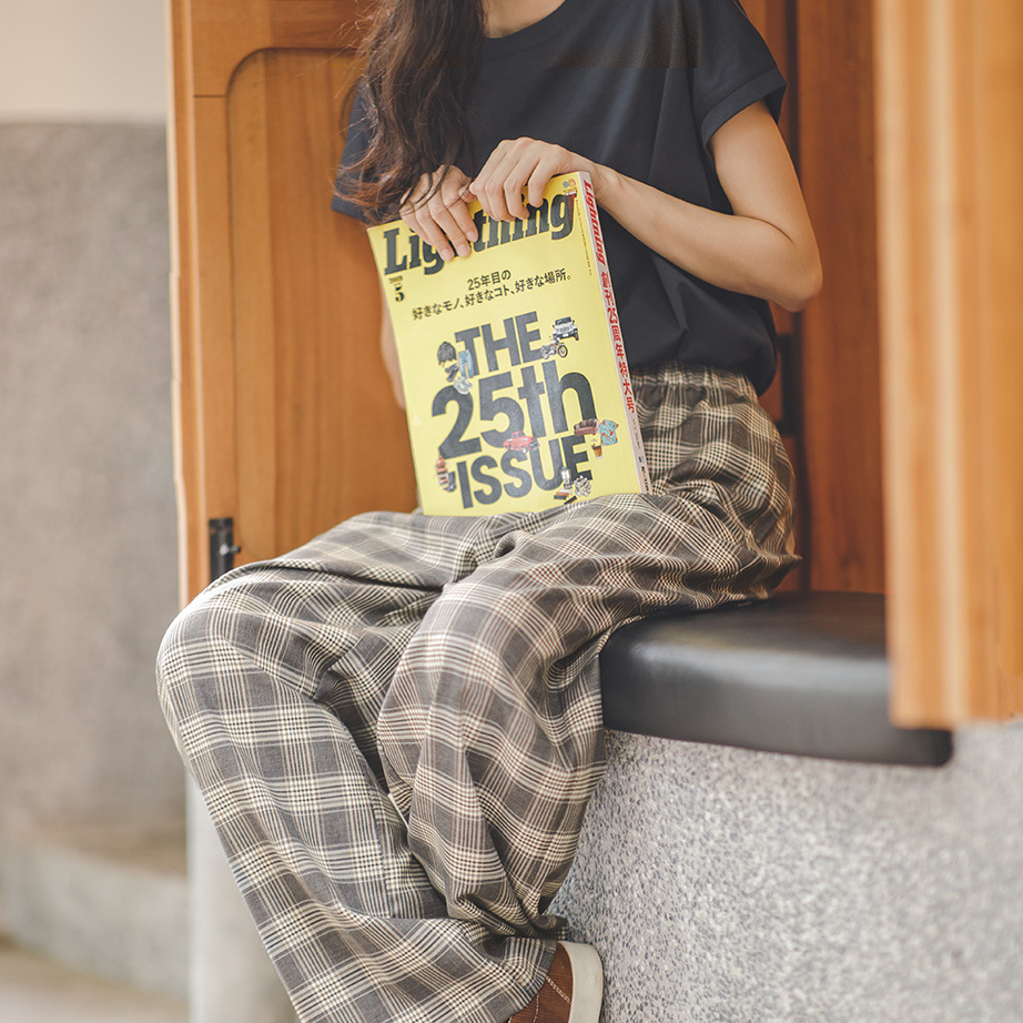 馬登女裝 美式復古格紋闊腿褲學生休閒褲日系寬鬆百搭長褲