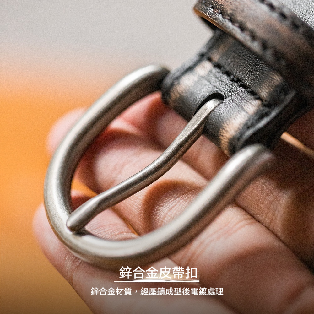 馬登工裝 美式復古頭層植鞣牛皮帶腰帶單針真皮扣頭硬漢褲腰帶