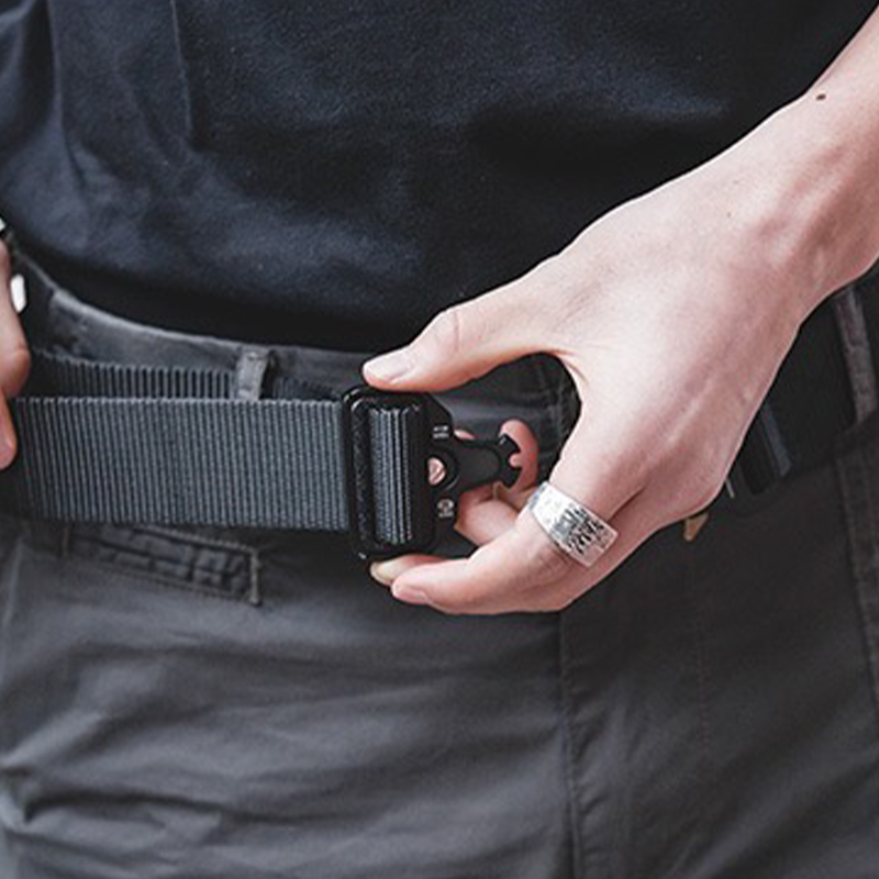 馬登工裝 復古戰術自動腰帶眼鏡蛇機能帆布特種戶外腰帶男士