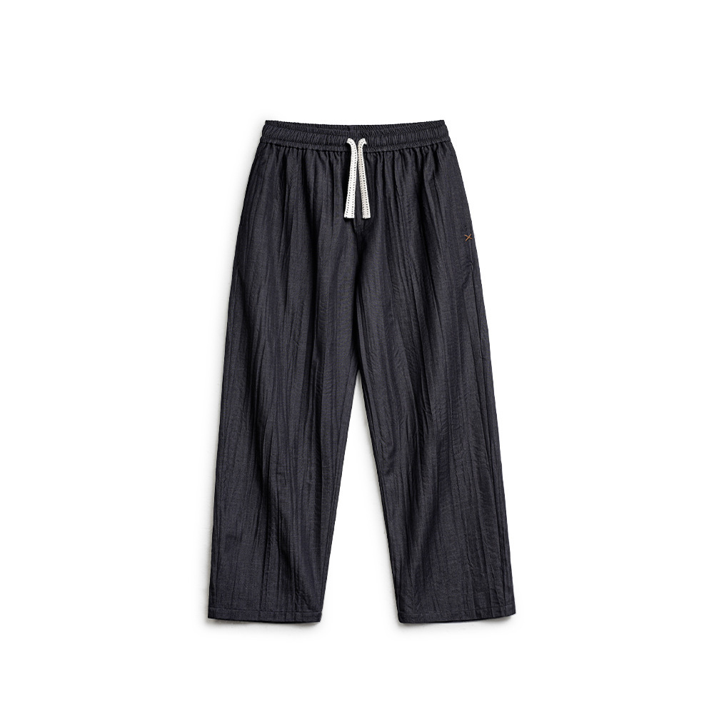 馬登工裝 美式休閒水波紋褶皺坐禪褲日系鬆弛Cityboy休閒褲男春夏