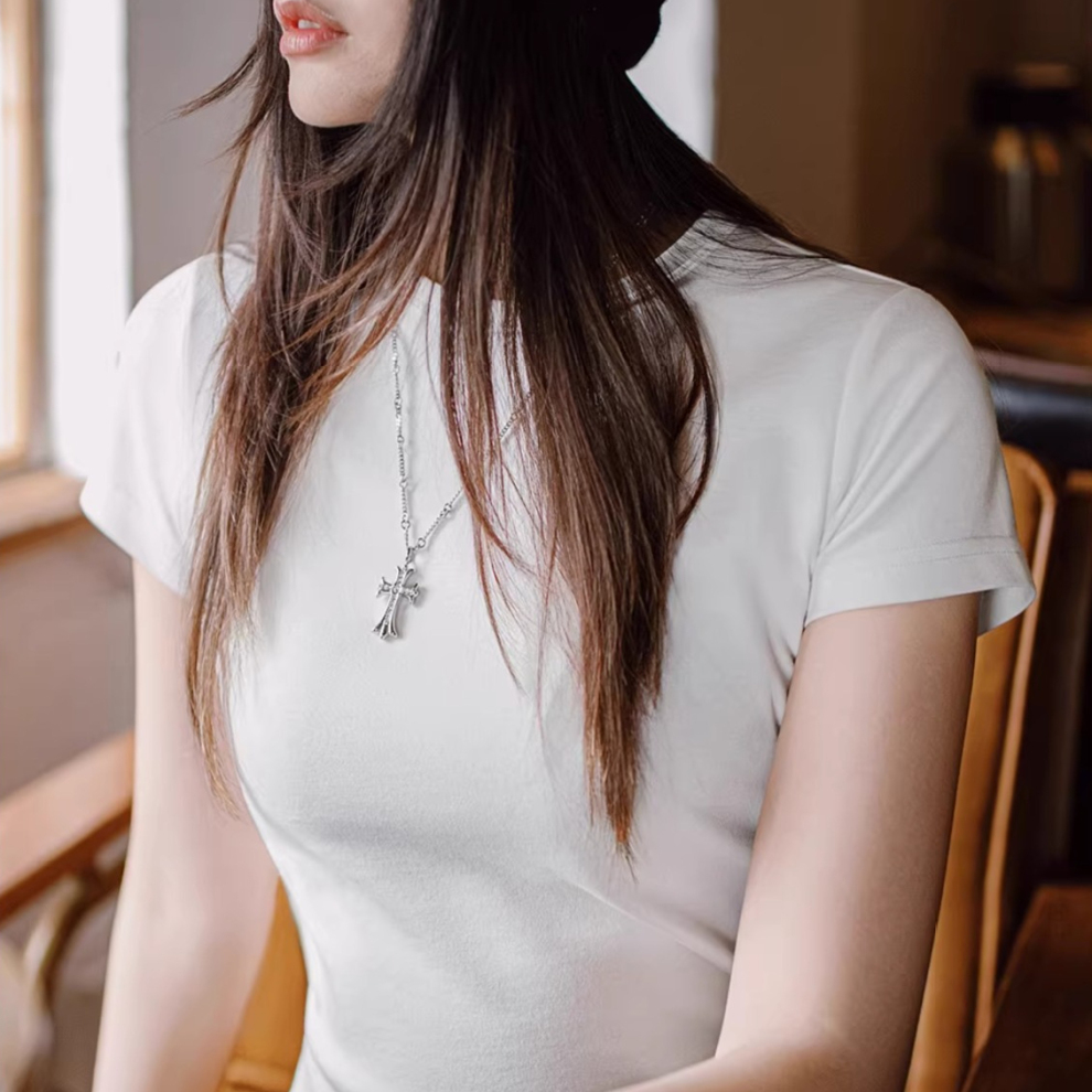 馬登女裝 可露麗風圓領T恤復古基礎內搭打底正肩短款半袖夏季