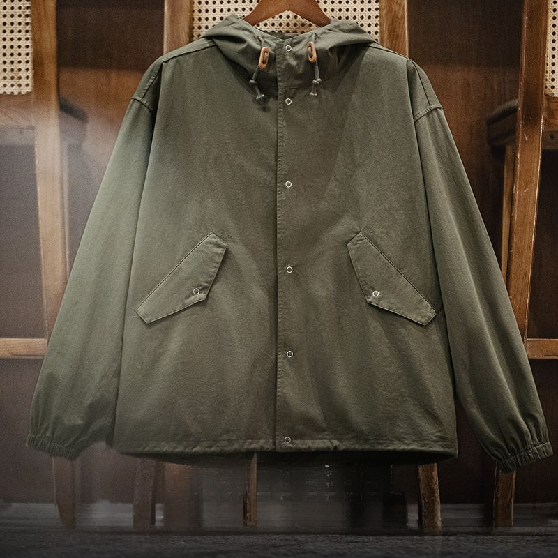 馬登工裝 美式復古M51連帽夾克軍事風寬鬆純棉魚尾外套男春季