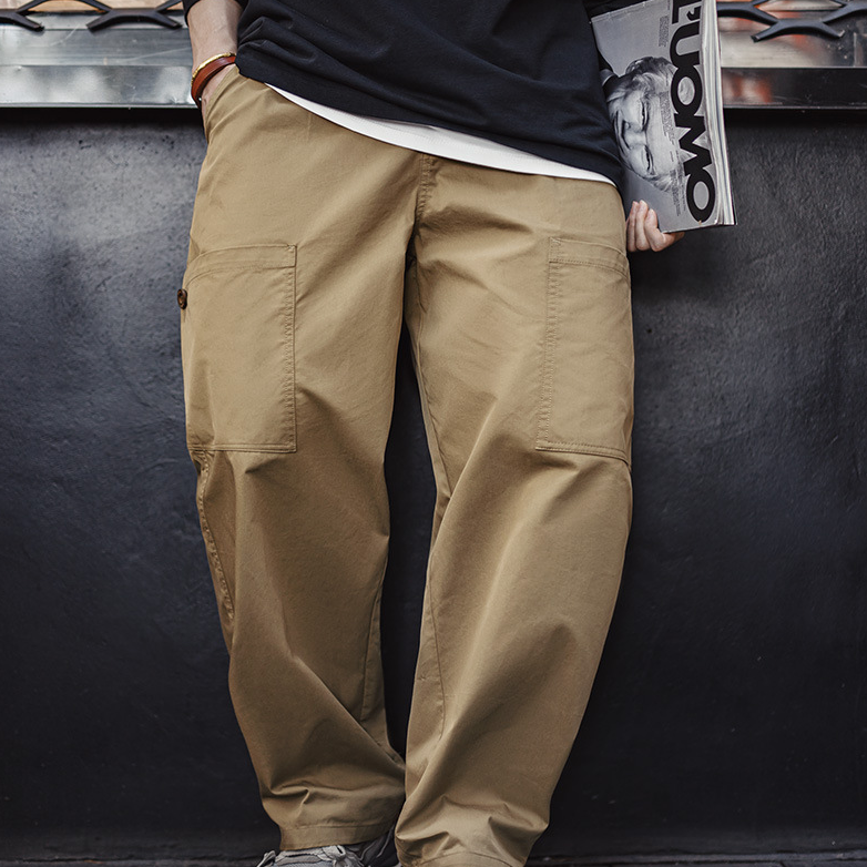 馬登工裝 美式多口袋廓形休閒褲Cityboy寬鬆直筒錐形闊腿褲男