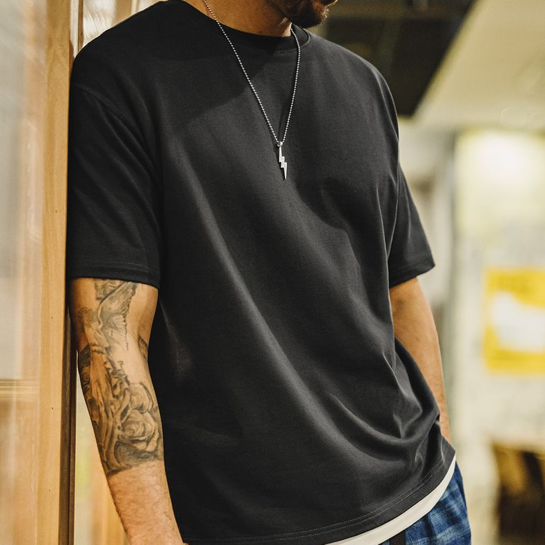 馬登工裝 新疆純棉T恤白色圓領重磅短袖凉感抑菌打底衫半袖男春夏