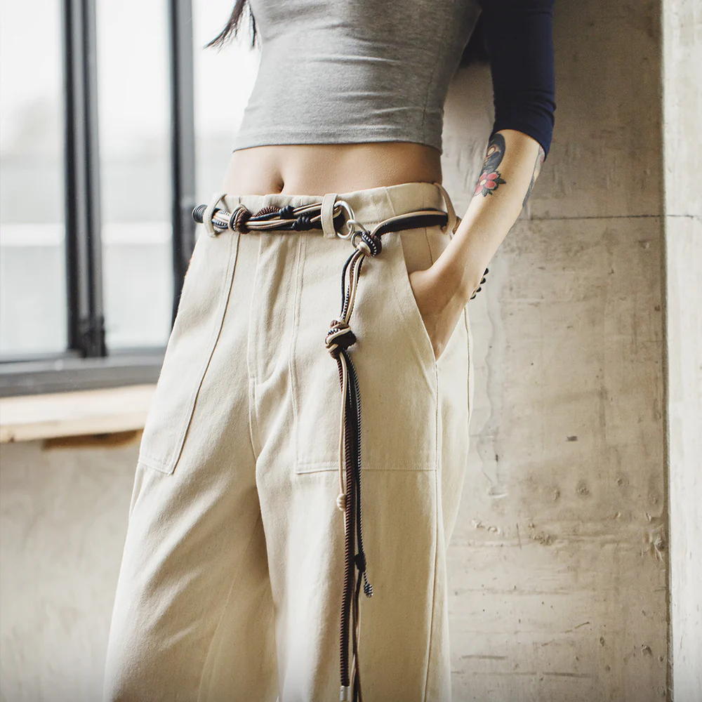 馬登女裝 美式復古多用編織腰帶可調節腰鏈褲鏈掛飾肩帶裝飾