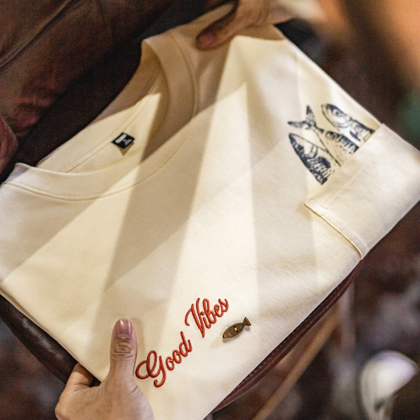 馬登工裝 美式印花口袋長袖T恤純全棉舒適圓領打底內搭體恤男款春