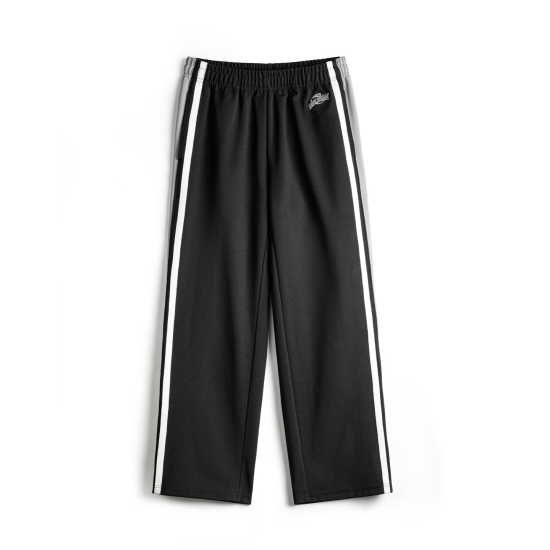 馬登工裝 美式籃球排扣褲直筒運動衛褲休閒黑色條紋長褲子男秋冬