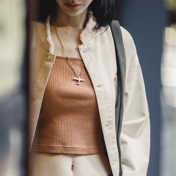 馬登女裝 美式棉籽殼牛仔外套休閒寬鬆設計感小眾純棉丹寧夾克