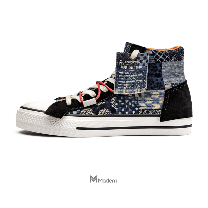 馬登女裝 地心引力Gravity 2023新款高幫帆布鞋腰果花古布板鞋情侶鞋