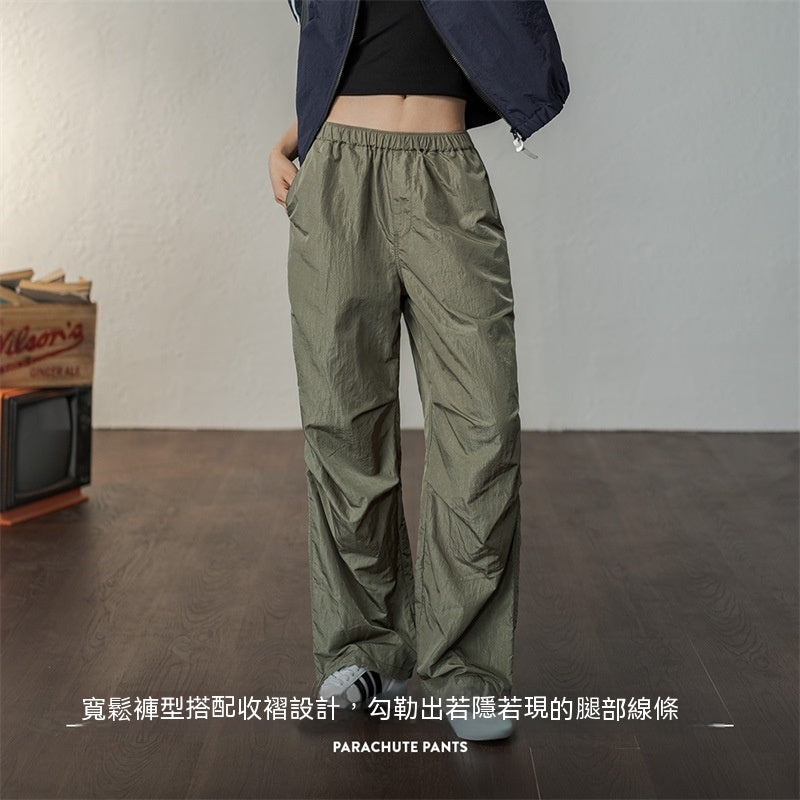 馬登女裝 美式復古降落傘褲工裝褲休閒束腳褲透氣登山運動褲