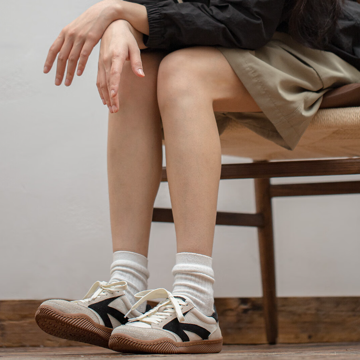 馬登女裝 美式復古德訓鞋低幫休閒小白鞋小眾板鞋運動鞋