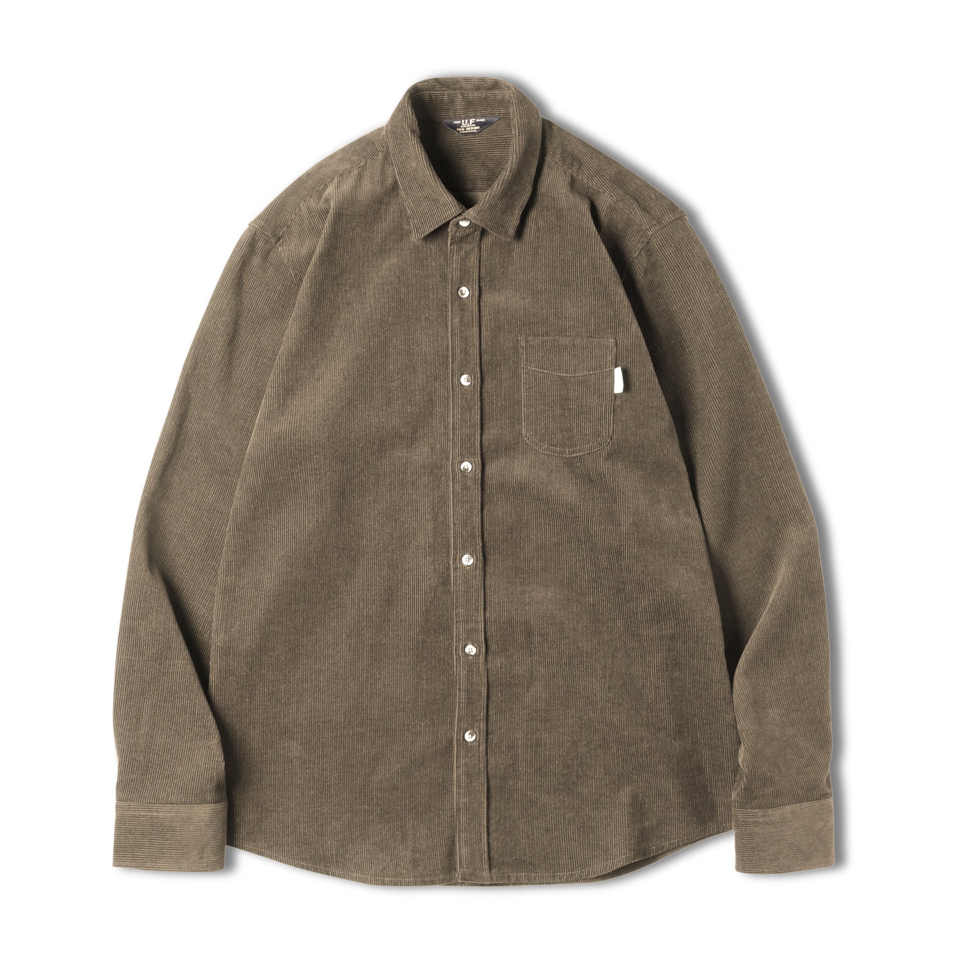 馬登女裝 美式復古燈芯絨襯衫寬鬆內搭休閒翻領長袖襯衣