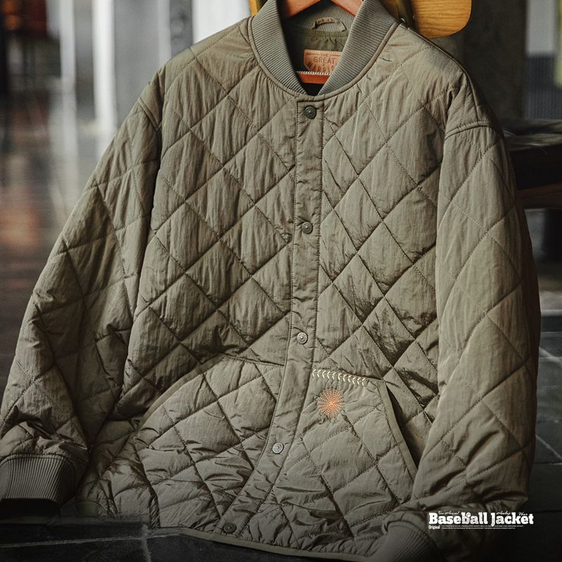 馬登工裝 美式休閒絎縫棒球服夾克棉衣菱形格加厚保暖棉服外套男冬