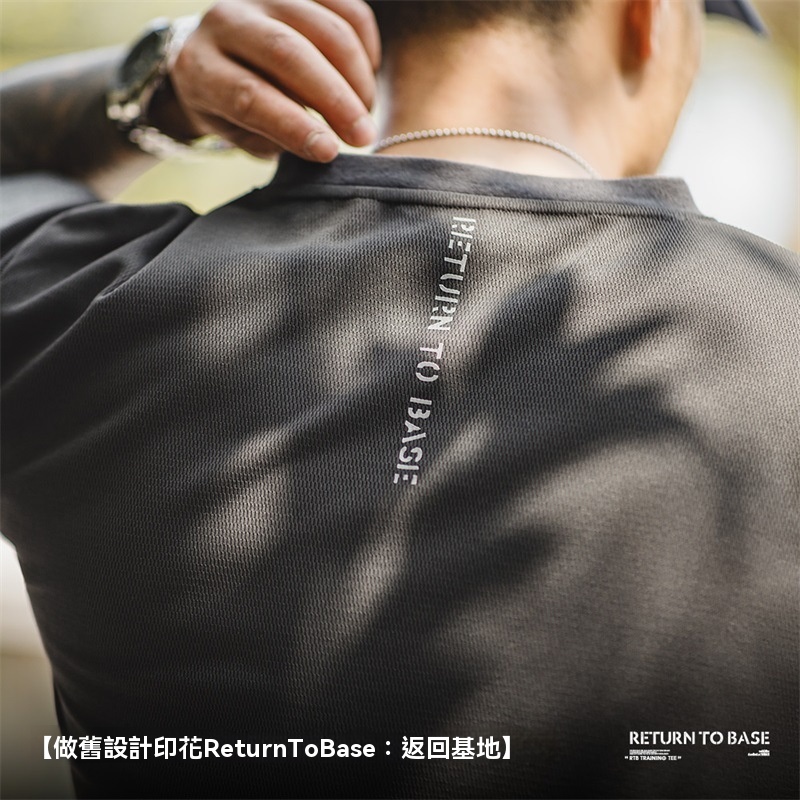 馬登工裝 美式休閒蜂巢肌理短袖T恤基礎款透氣排汗訓練上衣