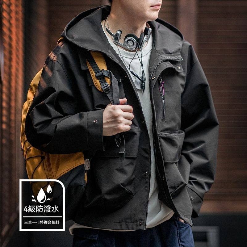 馬登工裝 美式休閒多口袋機能連帽夾克戶外寬鬆廓形運動外套秋冬