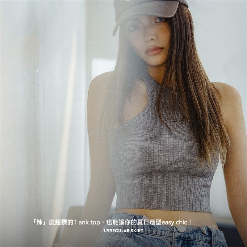 馬登女裝 無袖工字背心修身露腰美背吊帶上衣內搭外穿辣妹夏