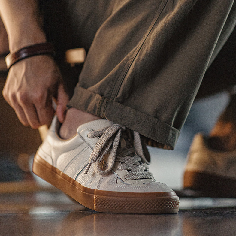 馬登工裝 復古德訓鞋男潮百搭增高阿甘小白鞋運動休閒厚底板鞋