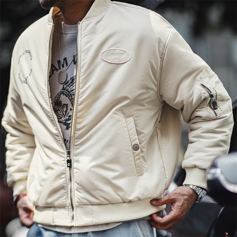 馬登工裝 美式MA1飛行員夾克棉衣街頭風保暖bomber棒球服外套男秋冬