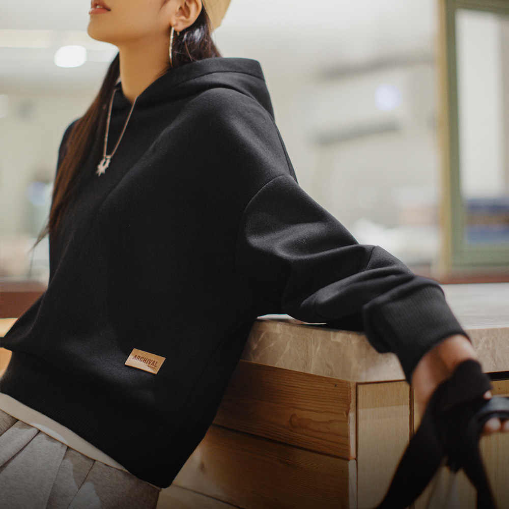 馬登女裝 美式雲感空氣層衛衣休閒百搭帽衫簡約套頭長袖上衣秋冬