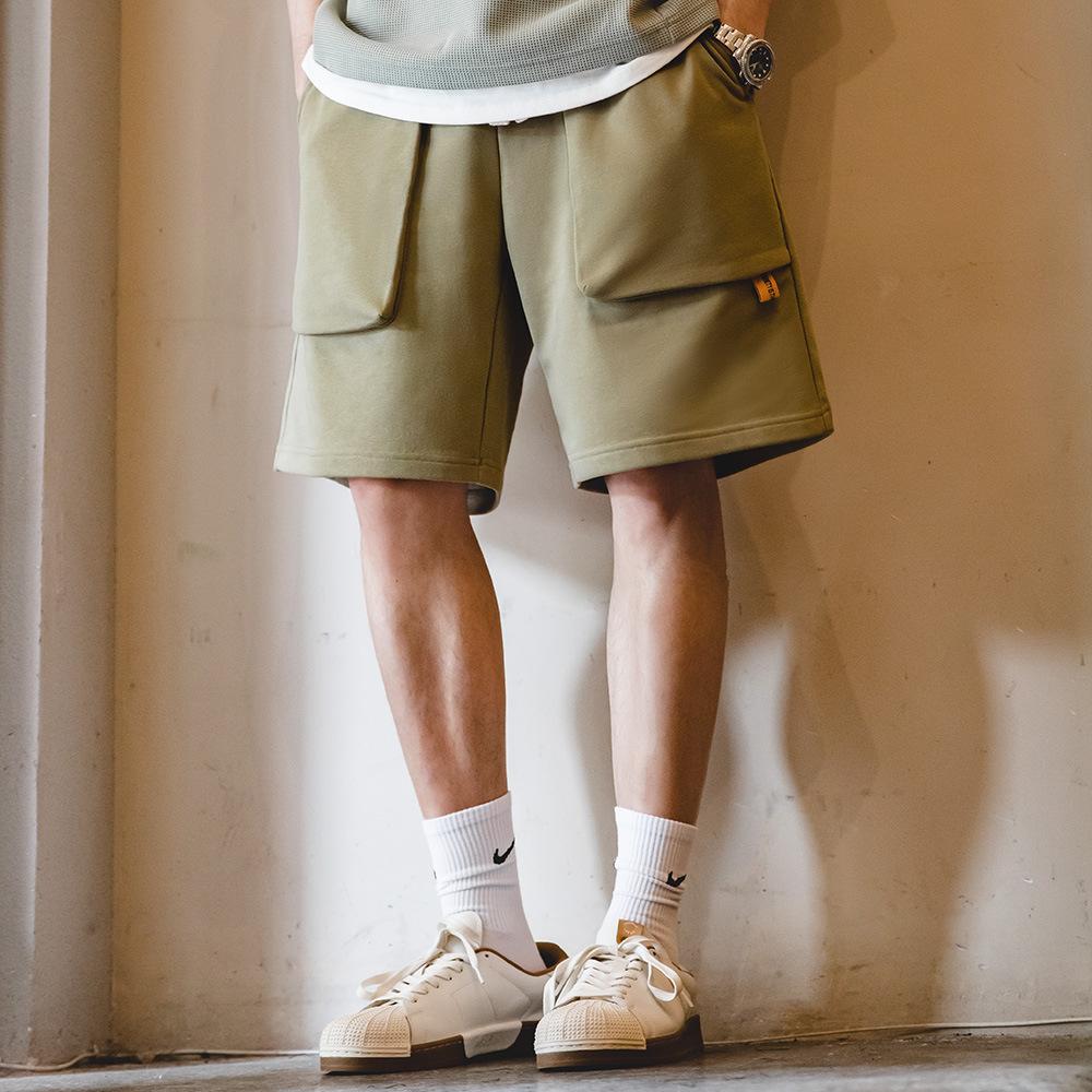馬登工裝 美式休閑針織短褲直筒寬松大口袋運動褲夏季五分衛褲