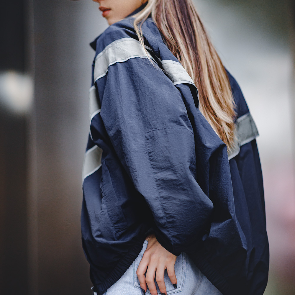 馬登女裝 復古ARMY反光飛行員夾克速乾運動訓練服外套