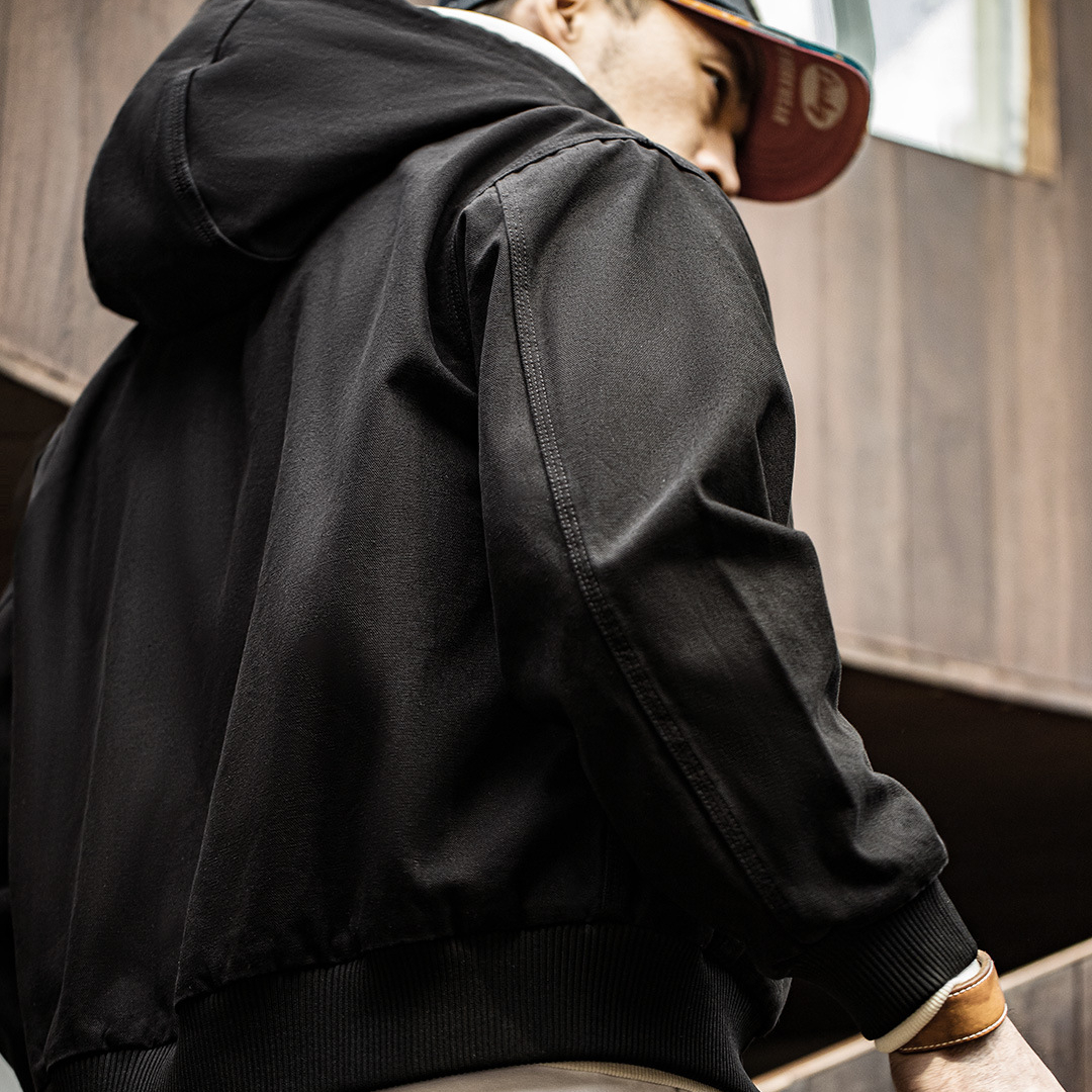 馬登工裝 美式復古連帽夾克重磅帆布阿美咔嘰J130外套男