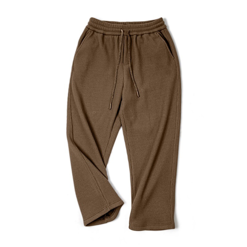 馬登工裝 美式復古條絨垂感闊腿褲子寬鬆加絨直筒休閒長褲