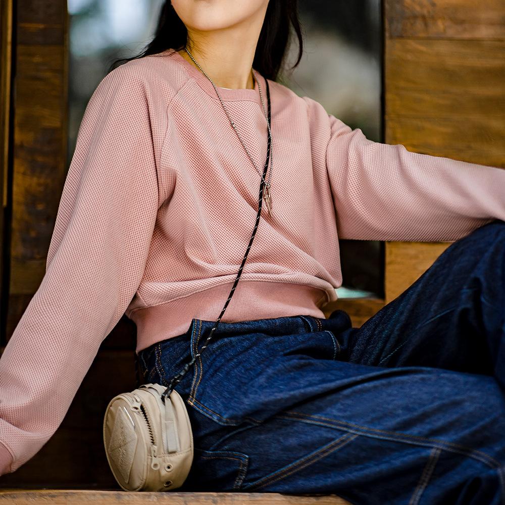 馬登女裝 休閒高腰圓領衛衣質感內搭打底外穿長袖上衣